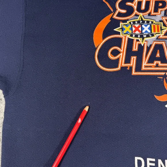 Vintage 90s Denver Broncos Sweatshirt Size XL Super Bowl XXXII Champions Tultex - Picture 6 of 7